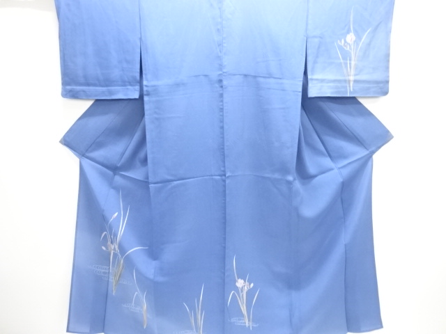 JAPANESE KIMONO / HOMONGI FOR SUMMER / SILK / WATERSIDE & FLOWERS